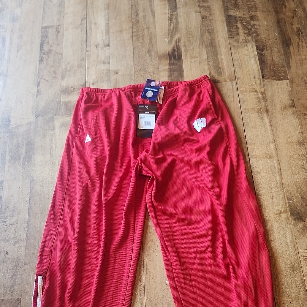 Adidas Vibrant Red Sweatpants with WI Logo
